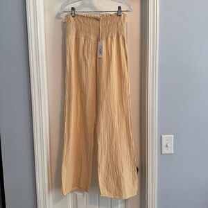 NEW Stark X Small Ashton Pant ~ Sheepskin Peach Gauzy Side Slits Beach Boho